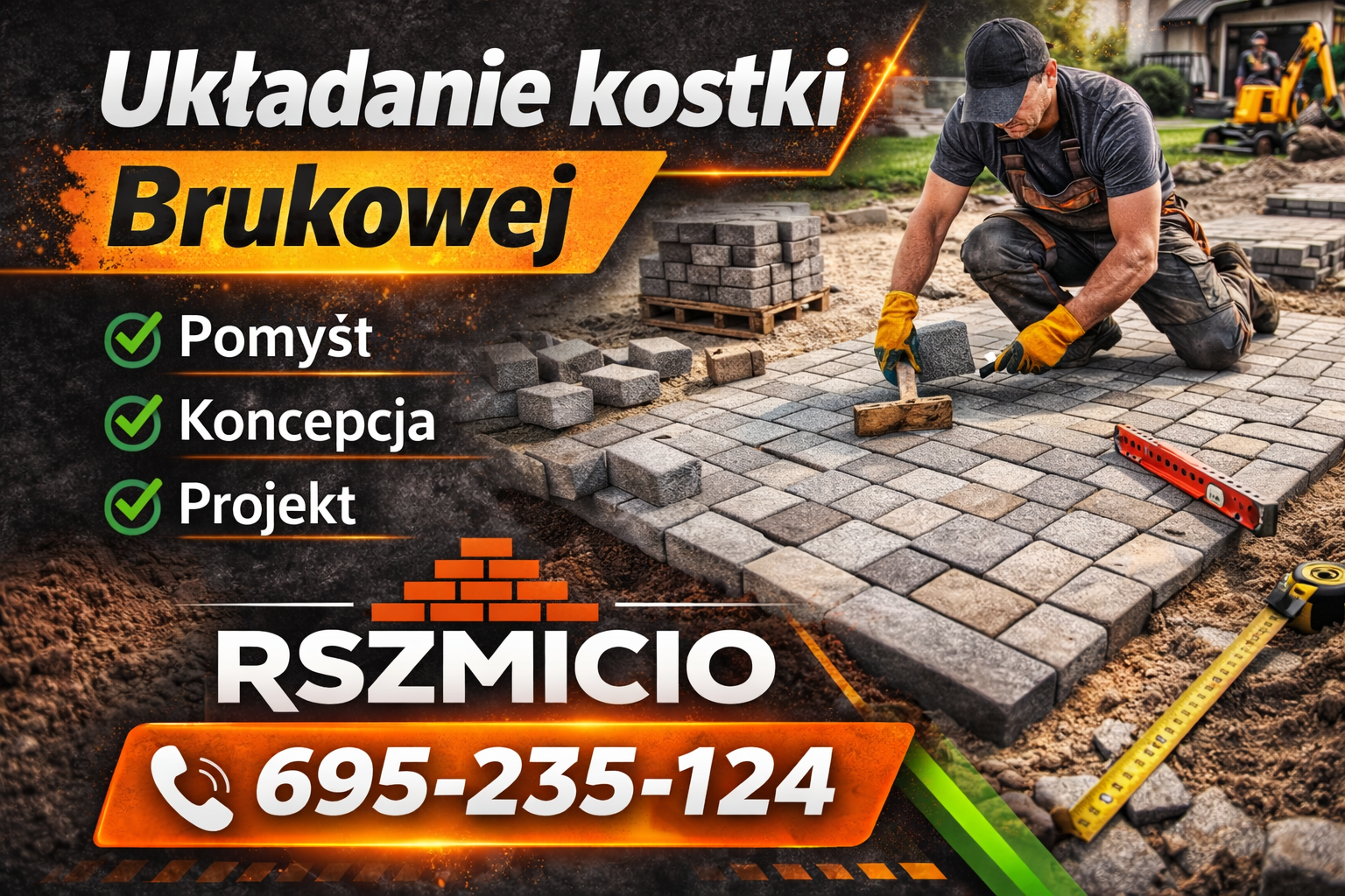 Układanie kostki brukowej na podjeździe przy domu jednorodzinnym – profesjonalne usługi brukarskie Bobrowniki wykonywane przez RSZMICIO.