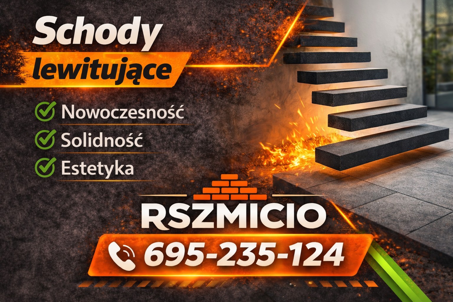 Nowoczesne schody lewitujące z bloczków betonowych przy domu - estetyczne usługi brukarskie Bobrowniki wykonywane przez RSZMICIO.